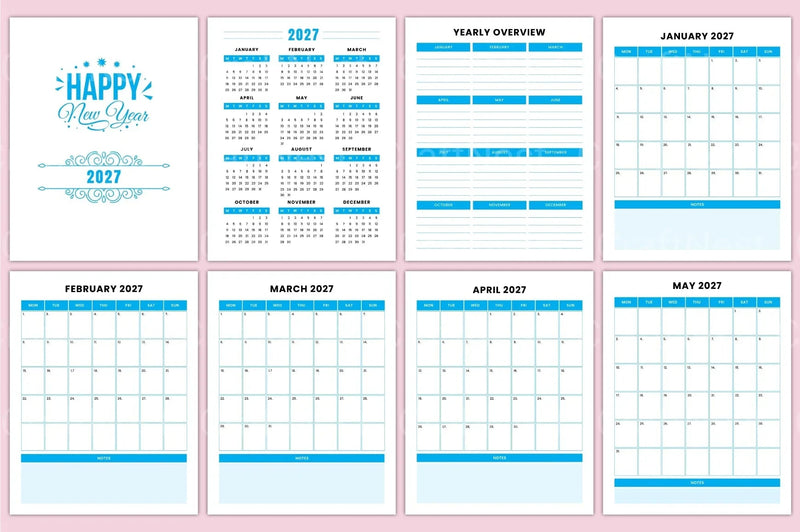 Yearly Monthly Planner Template - CraftNest - Digital Crafting and Art