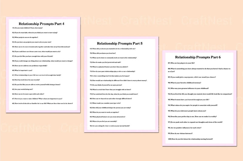 Engaging Relationship Prompts for Deeper Connections - CraftNest - Digital Crafting and Art