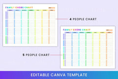 Family Chore Chart Template - CraftNest - Digital Crafting and Art