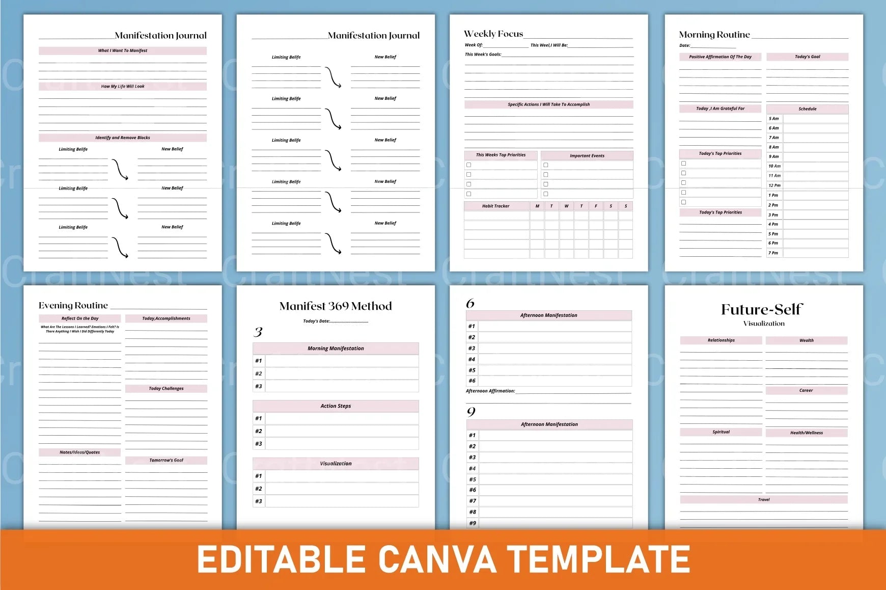 Manifestation Canva Template for Creative Designs - CraftNest - Digital Crafting and Art
