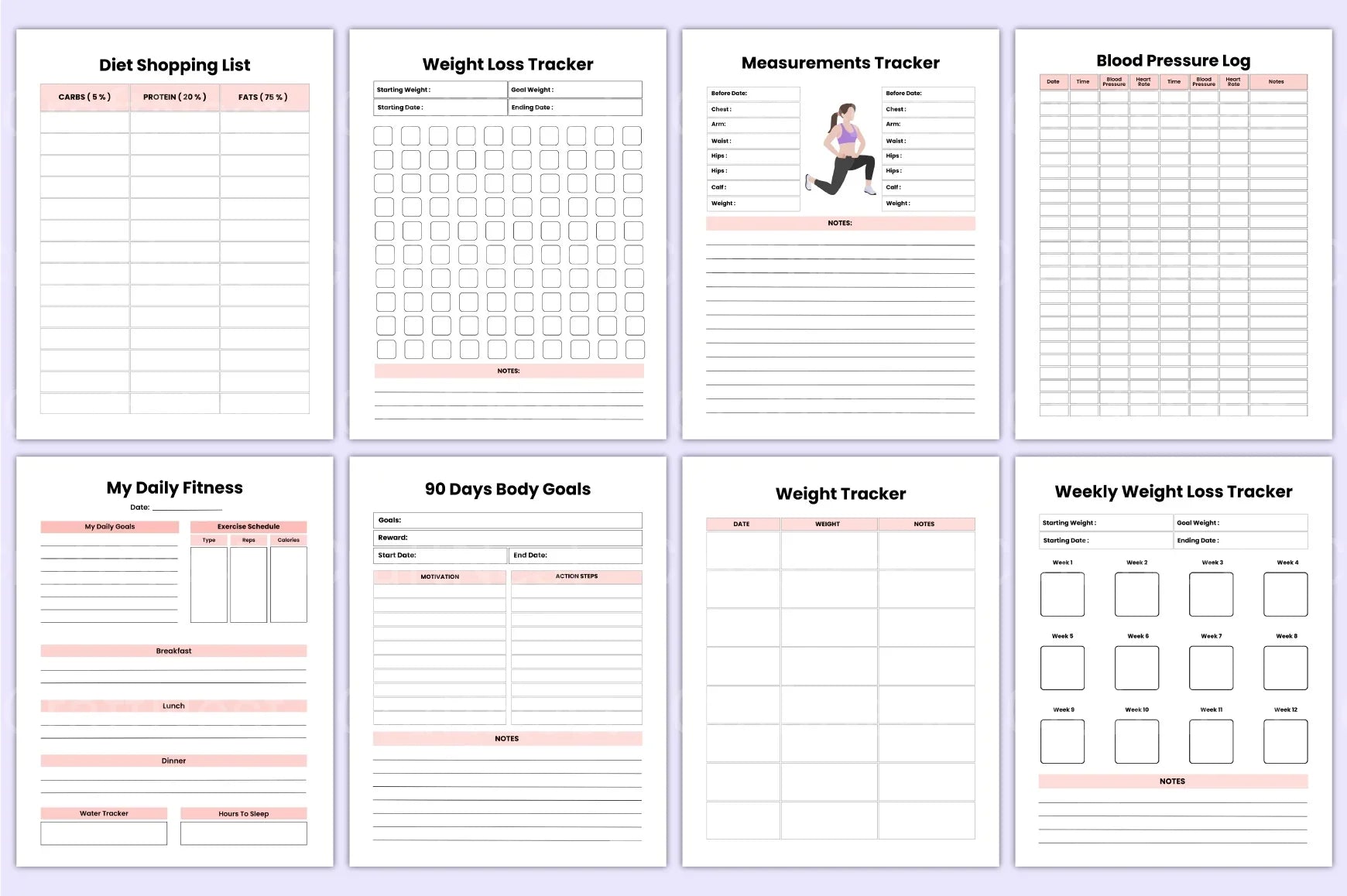 Weight Loss Planner - CraftNest - Digital Crafting and Art
