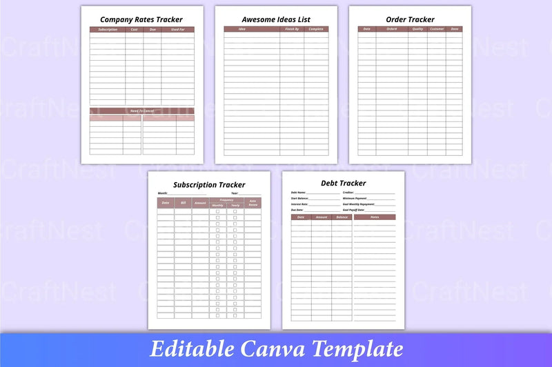 Online Business Planner Canva Template - CraftNest - Digital Crafting and Art