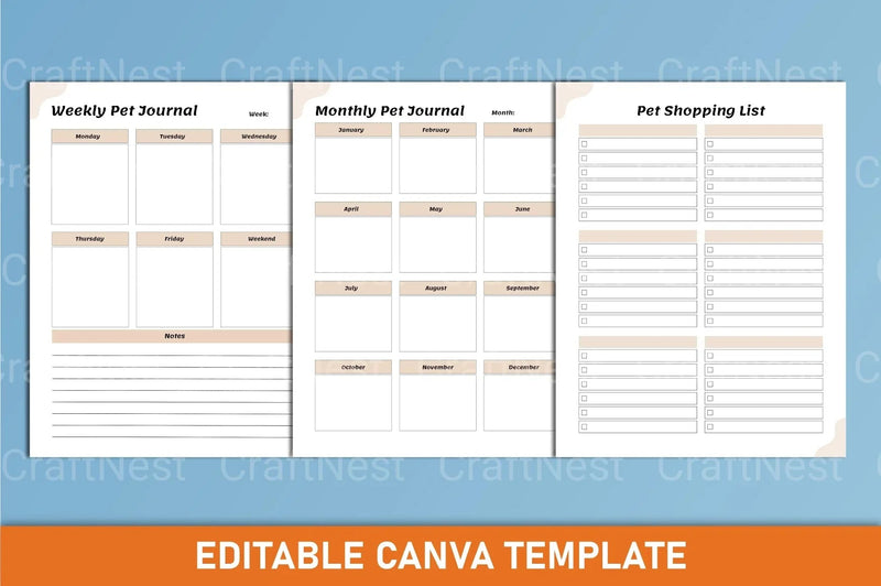 Pet Care Planner: Organize Your Pet's Needs - CraftNest - Digital Crafting and Art