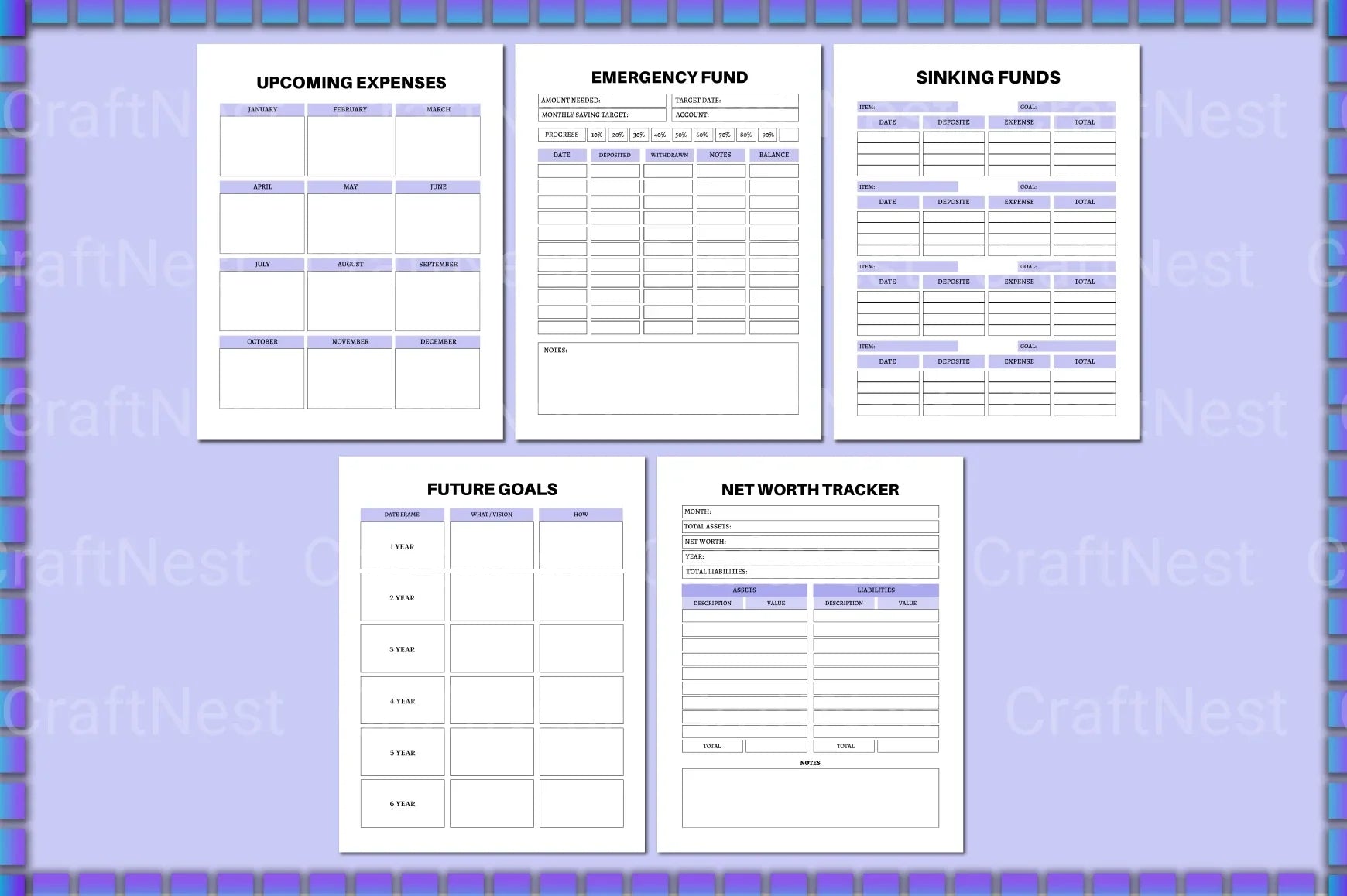 Budget Financial Planner - CraftNest - Digital Crafting and Art