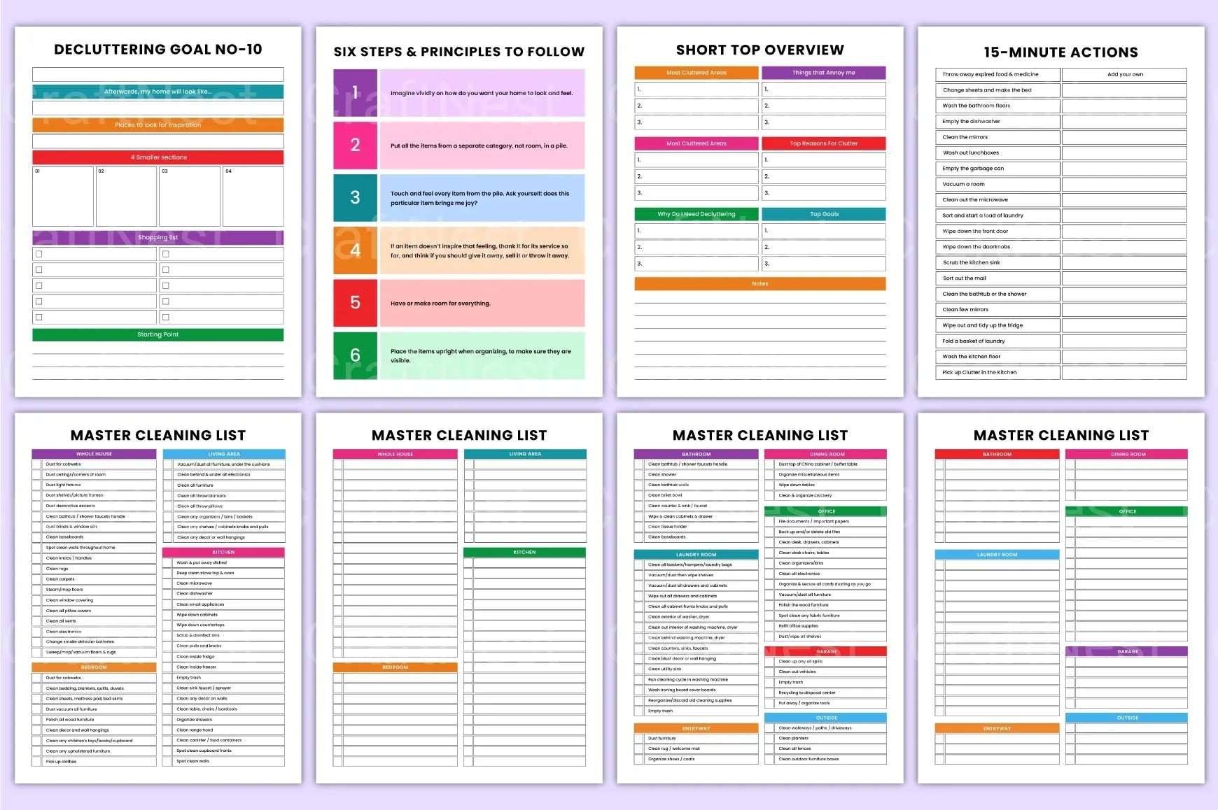 Decluttering and Cleaning Organizer - CraftNest - Digital Crafting and Art