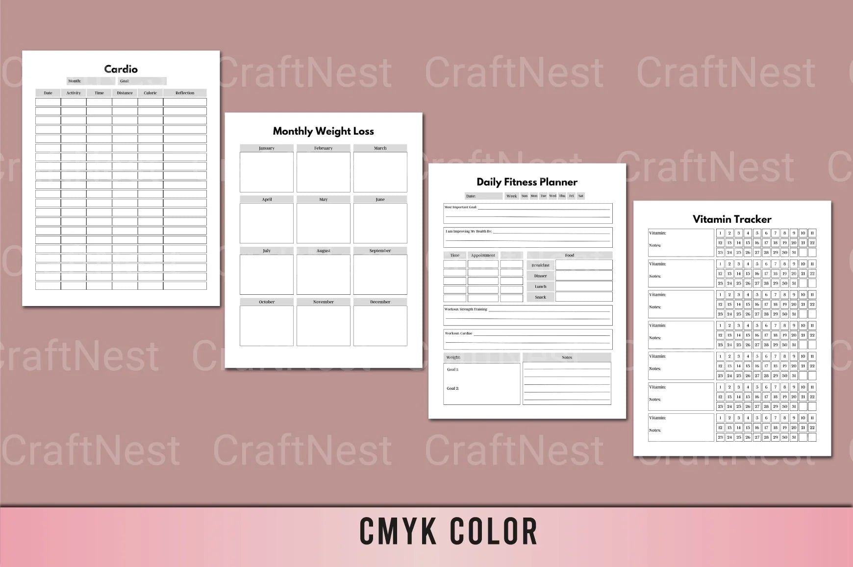 Health & Wellness Planner - CraftNest - Digital Crafting and Art