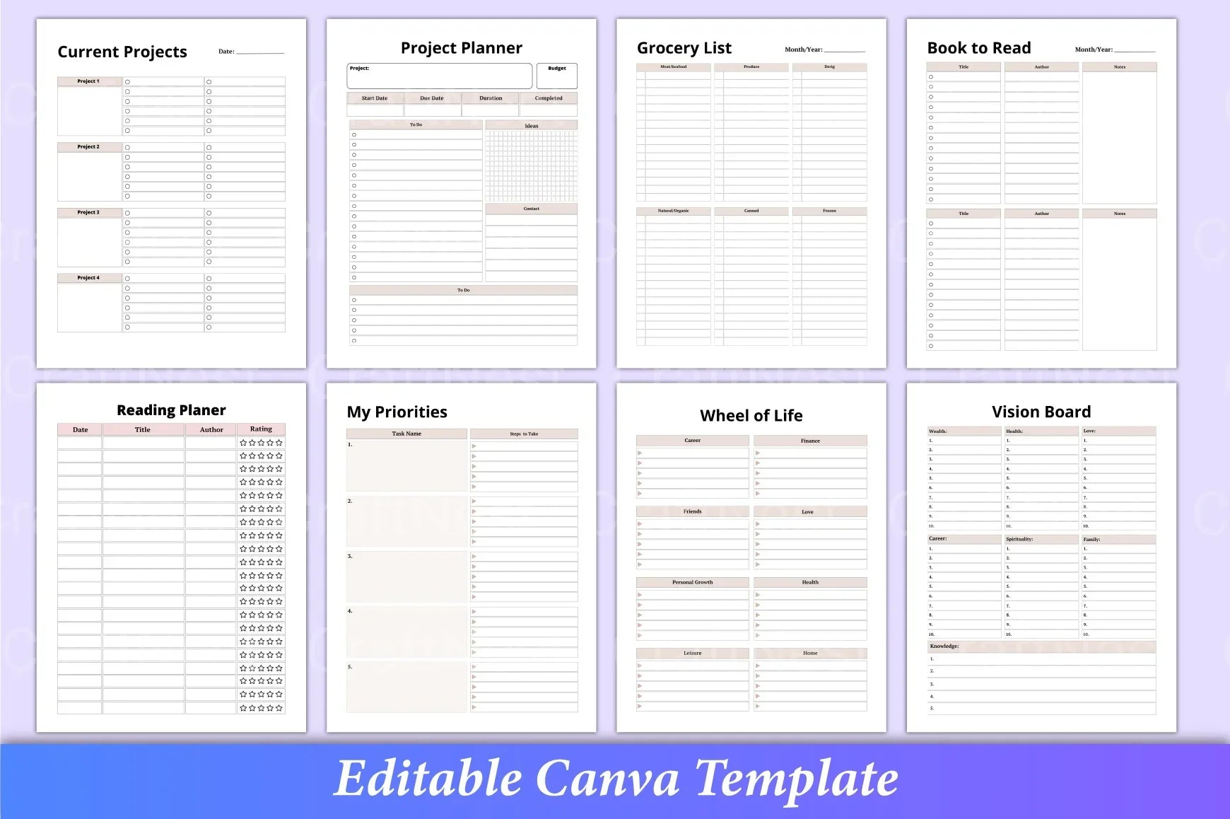 Ultimate Planner Template Canva - CraftNest - Digital Crafting and Art