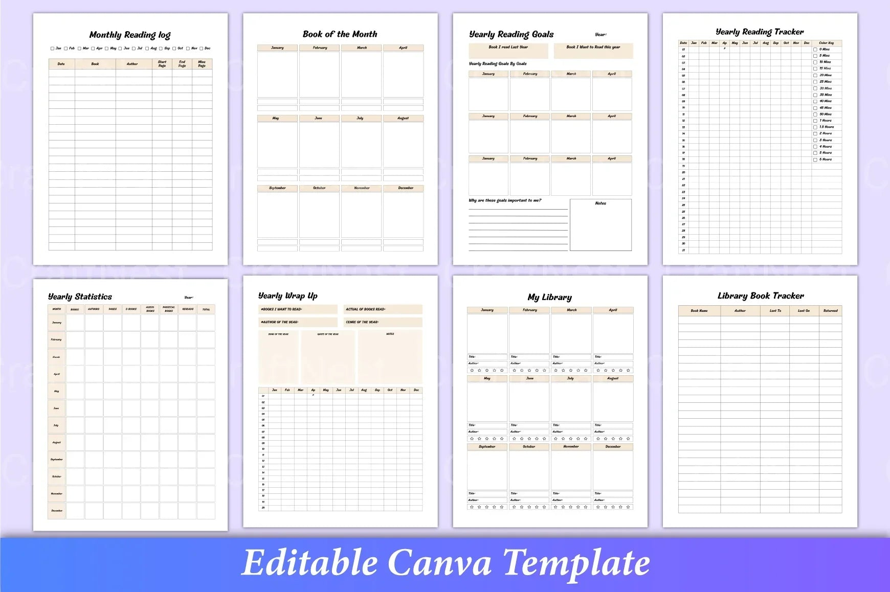 Reading Book Planner for Organized Reading - CraftNest - Digital Crafting and Art