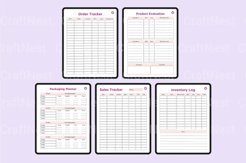 Side Hustle Planner for Entrepreneurs - CraftNest - Digital Crafting and Art