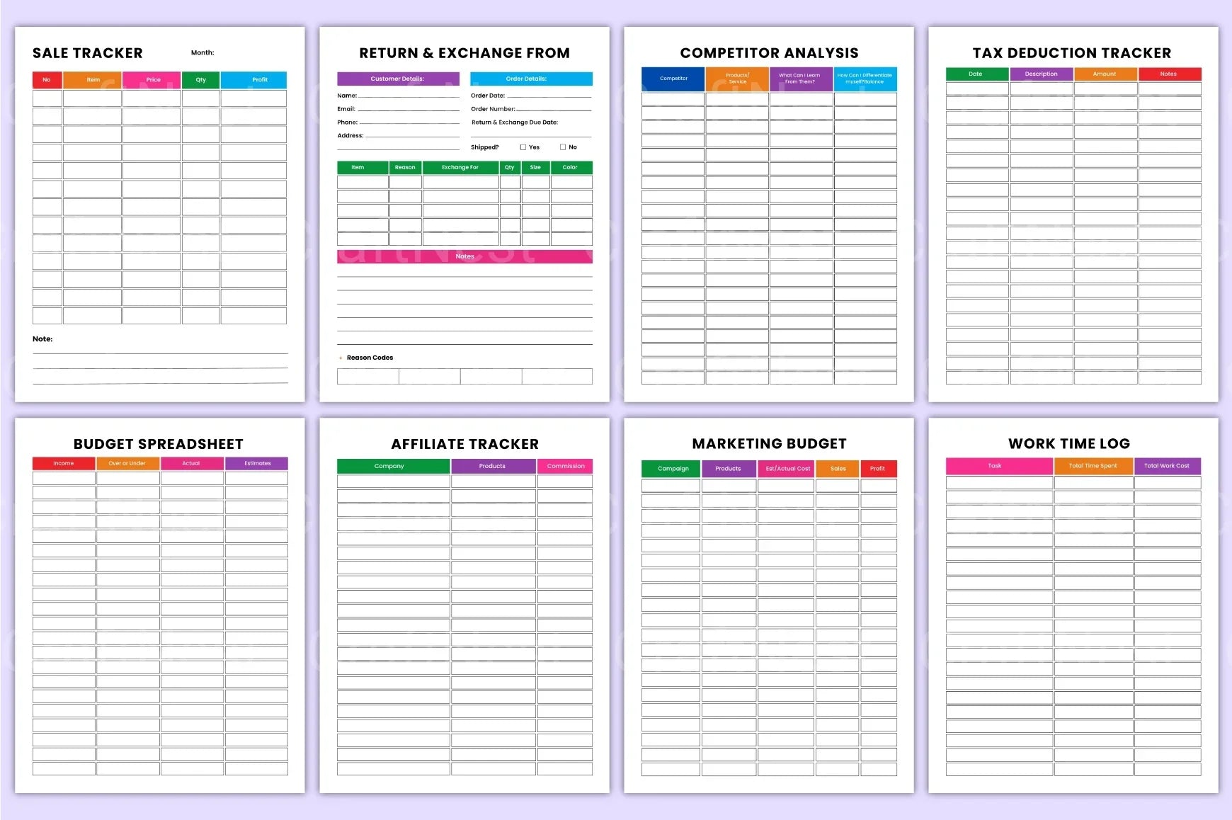 Business Management Organizer - CraftNest - Digital Crafting and Art