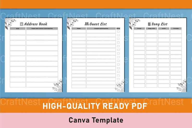Wedding Planner Canva Template - CraftNest - Digital Crafting and Art