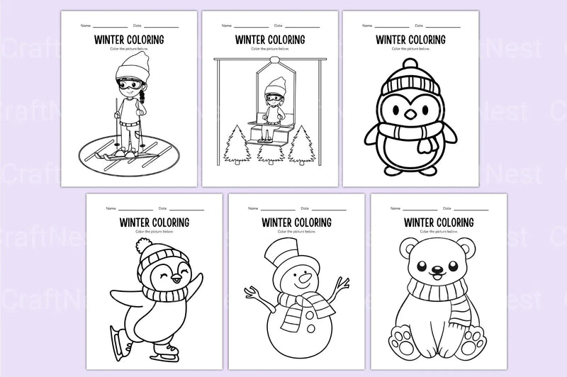 Kindergarten Winter Workbook Activities - CraftNest - Digital Crafting and Art