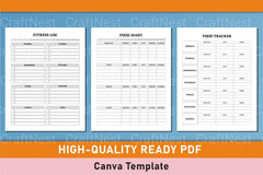 Customizable Fitness Planner Canva Template - CraftNest - Digital Crafting and Art