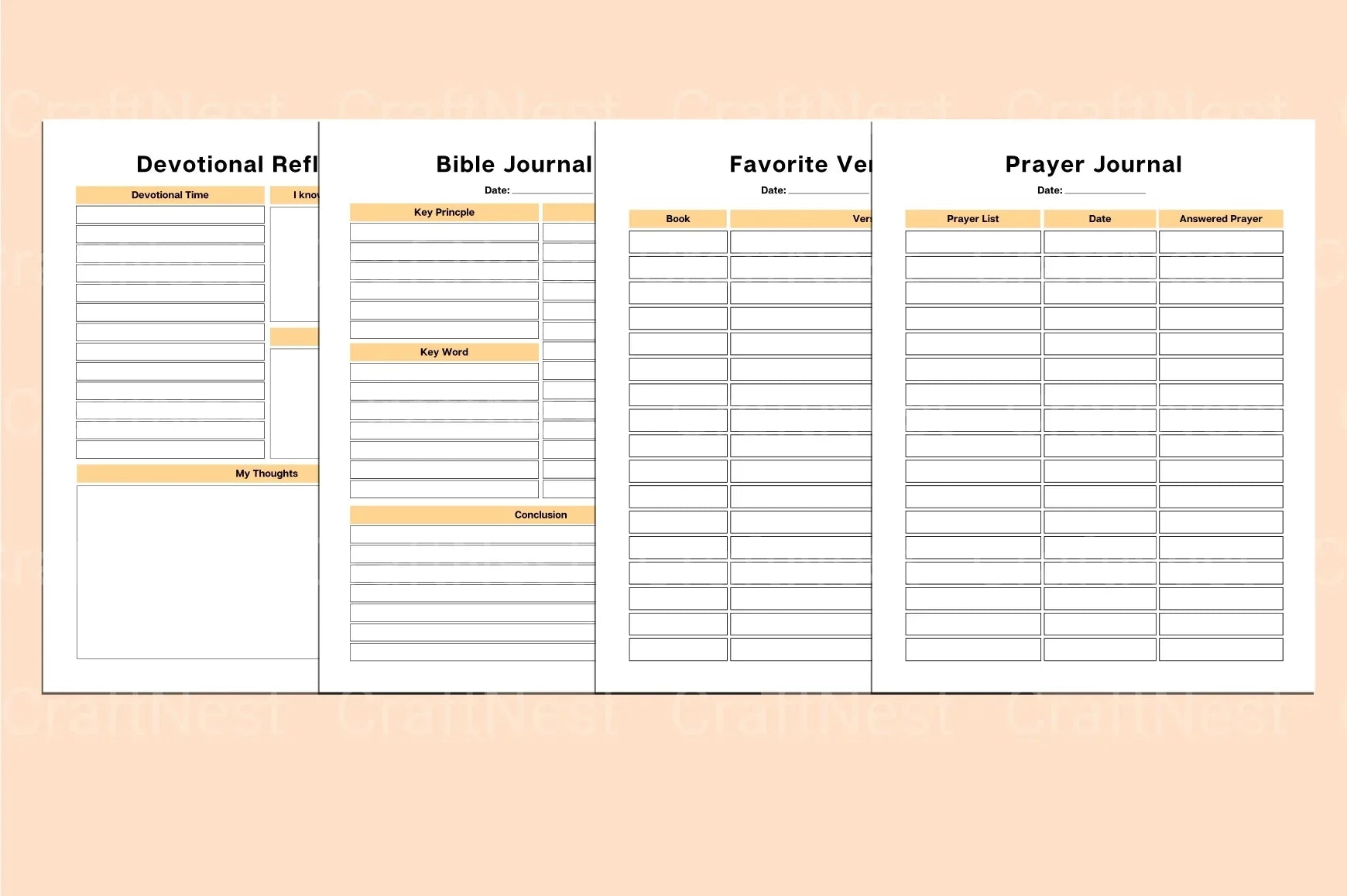 Devotional Planner for Spiritual Growth - CraftNest - Digital Crafting and Art