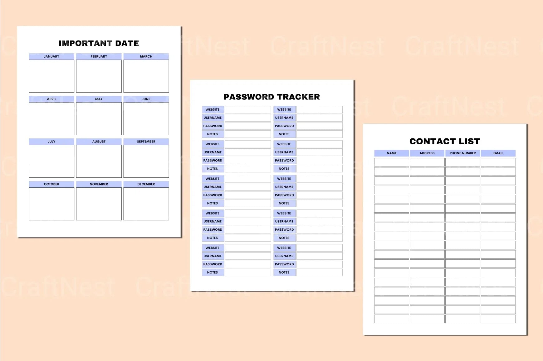 Work From Home Planner - CraftNest - Digital Crafting and Art