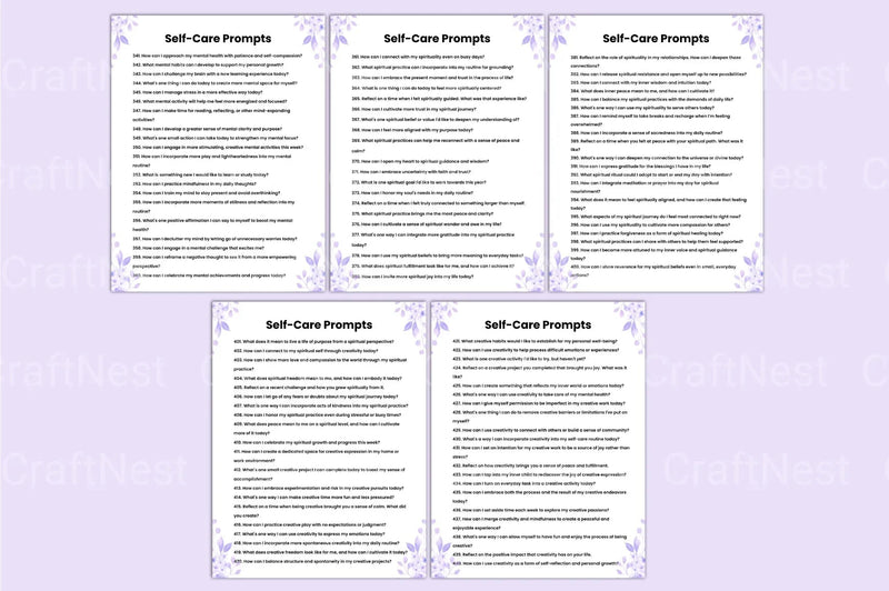 Self Care Prompts for Mindful Living - CraftNest - Digital Crafting and Art