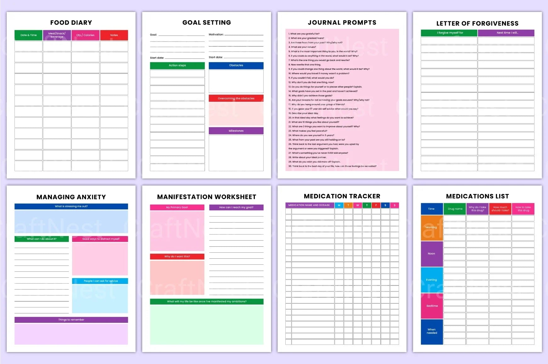 Mental Health Workbook for Personal Growth - CraftNest - Digital Crafting and Art