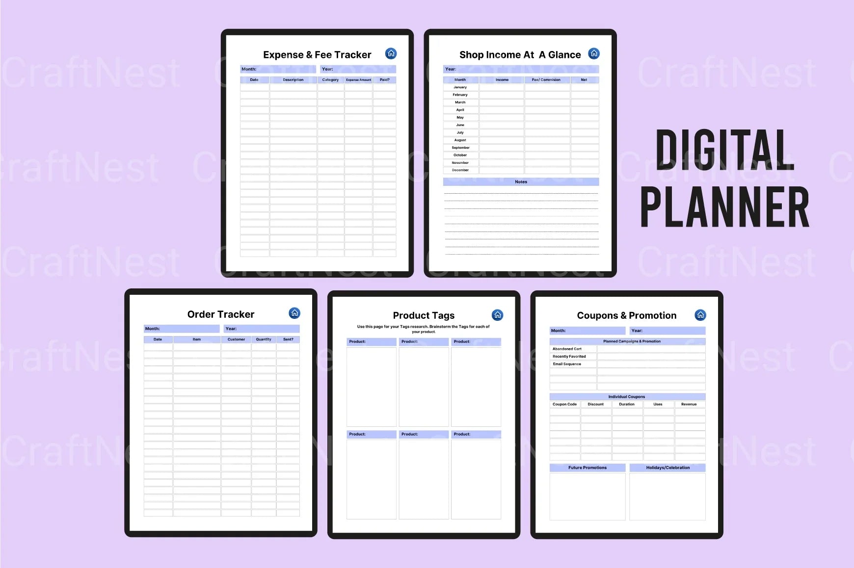 Online Business Planner - CraftNest - Digital Crafting and Art