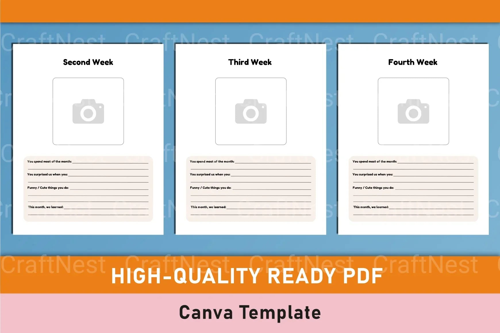 Baby Memory Book Template - Canva Design - CraftNest - Digital Crafting and Art