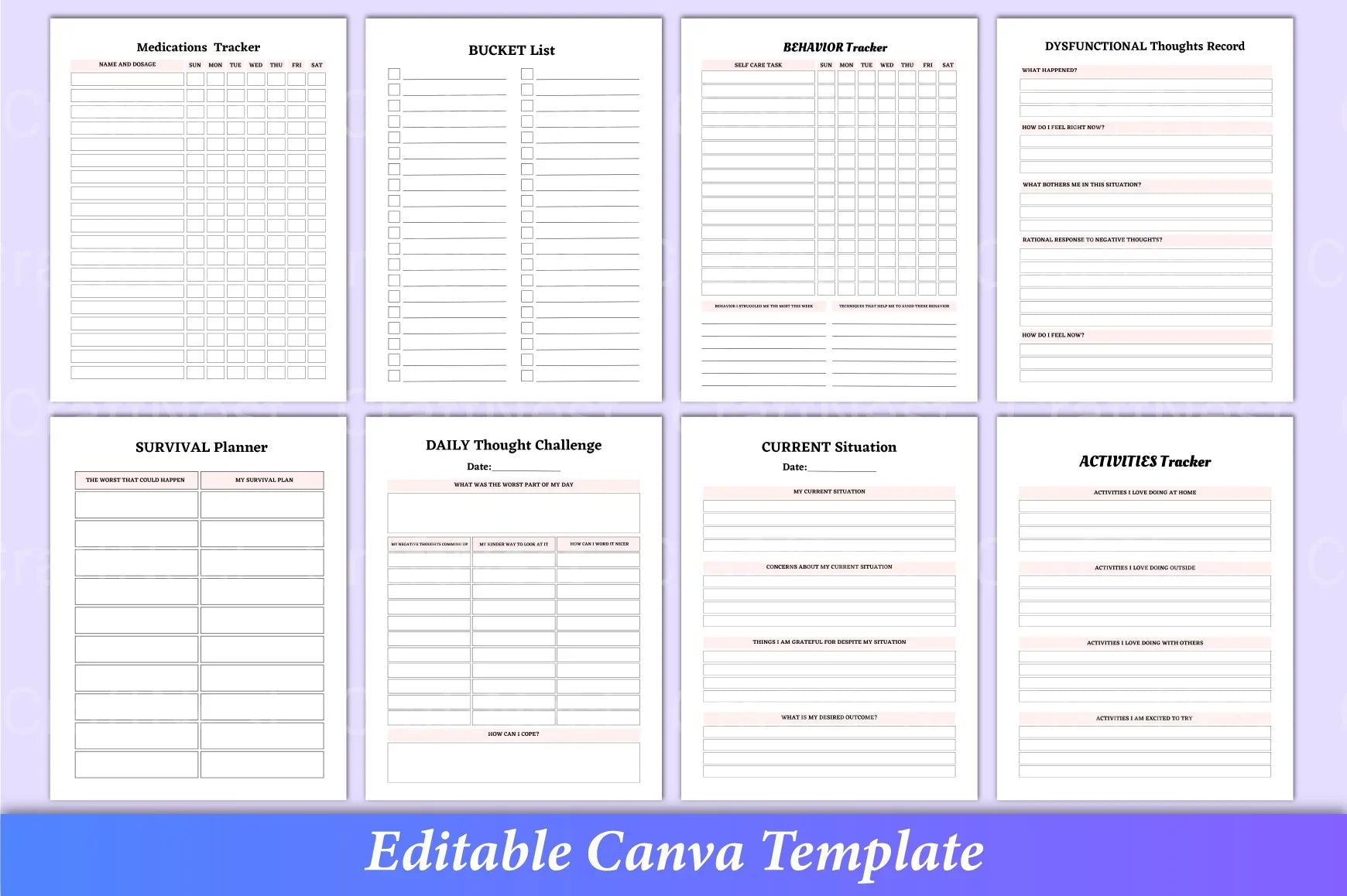 Anxiety and Depression Workbook for Mental Health - CraftNest - Digital Crafting and Art