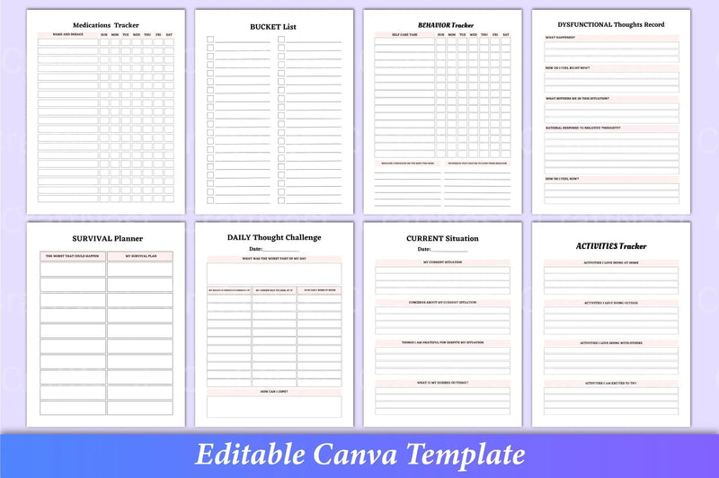Anxiety and Depression Workbook for Mental Health - CraftNest - Digital Crafting and Art