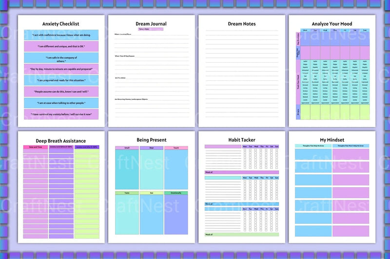 Anxiety and Depression Workbook for Mental Health - CraftNest - Digital Crafting and Art