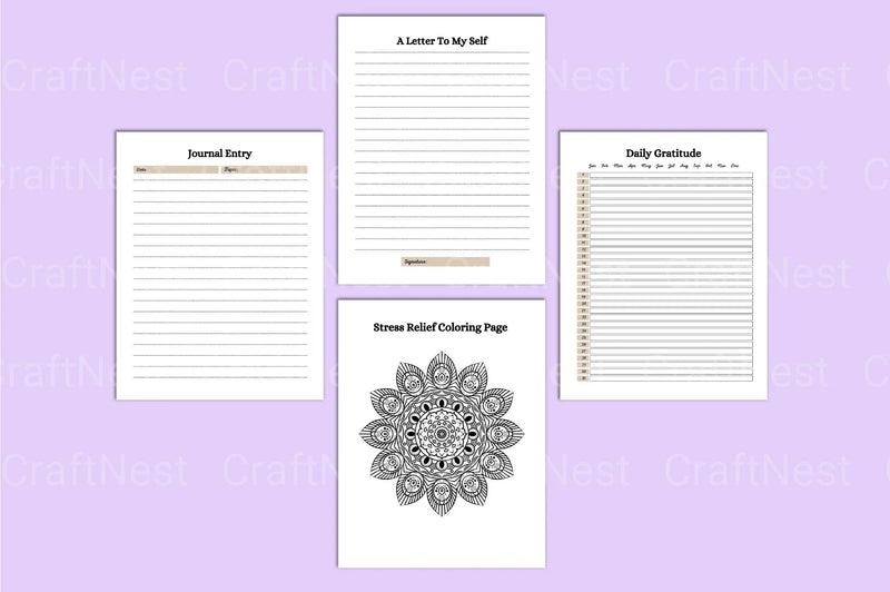 Mental Health Wellness Planner - CraftNest - Digital Crafting and Art