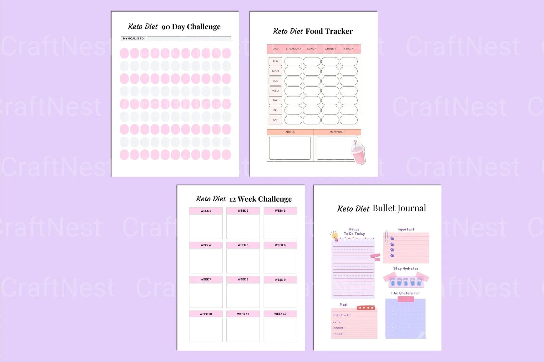 Keto Diet Planner for Effective Weight Loss - CraftNest - Digital Crafting and Art