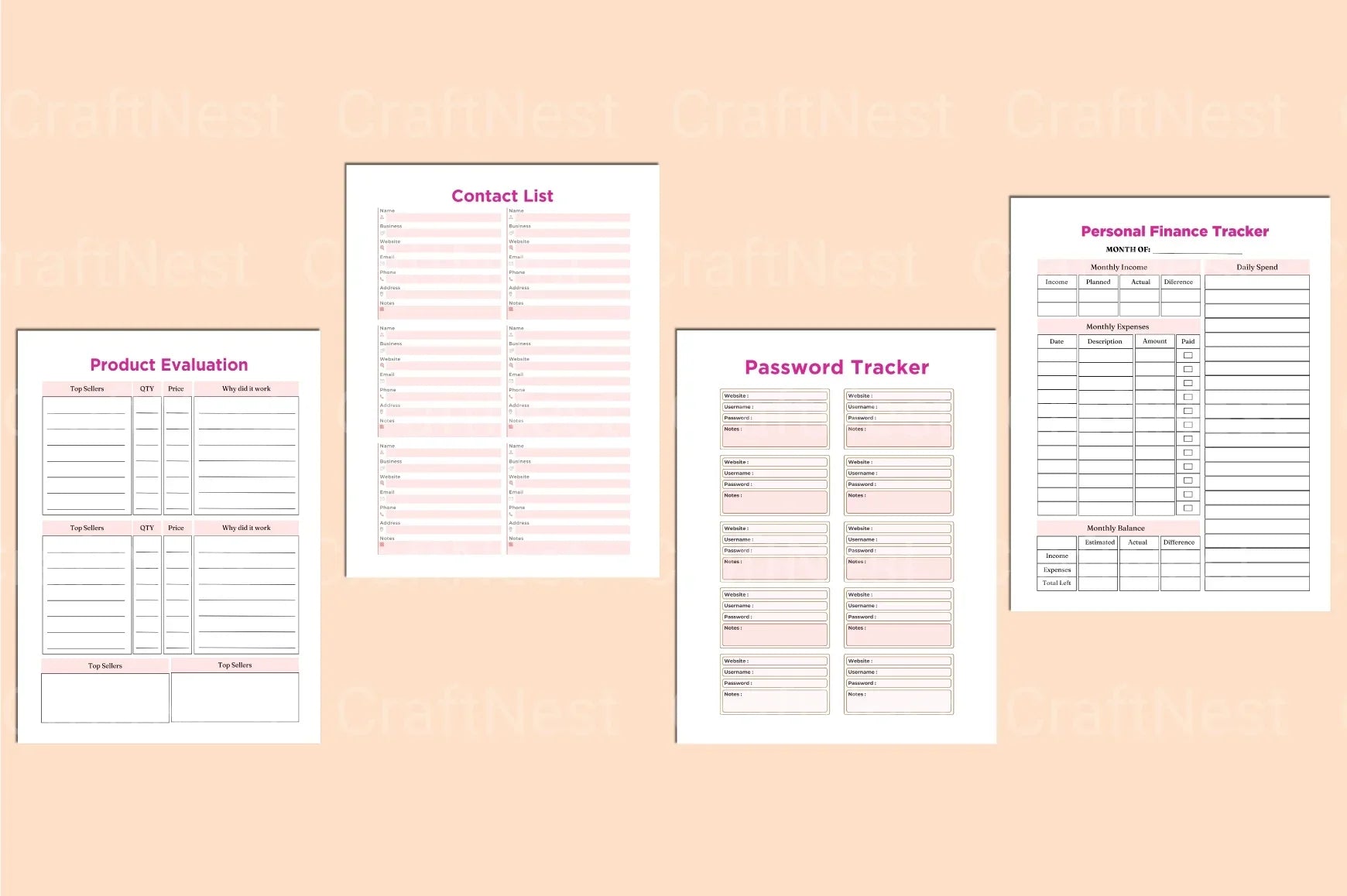Side Hustle Planner - CraftNest - Digital Crafting and Art