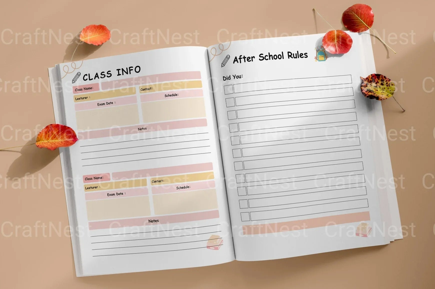 School Planner for Kids - CraftNest - Digital Crafting and Art