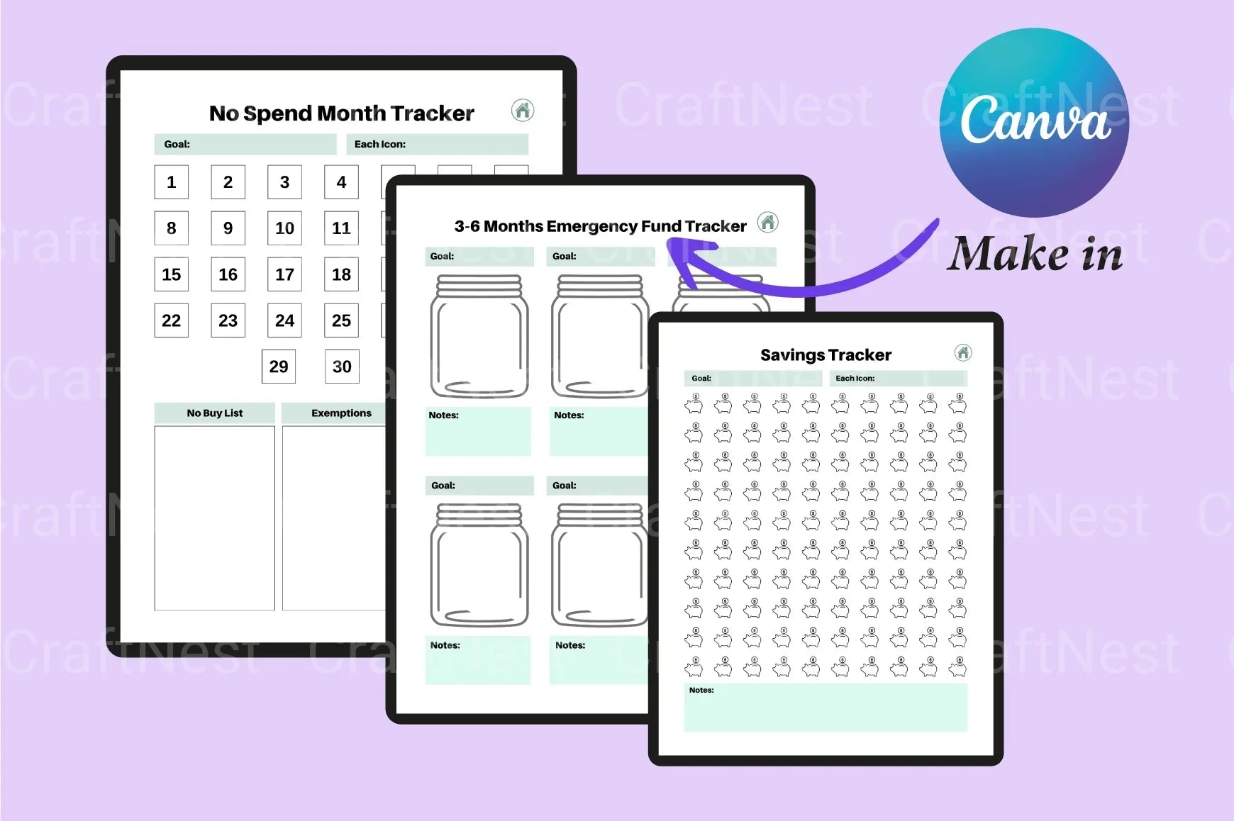 Money Savings Challenge - CraftNest - Digital Crafting and Art