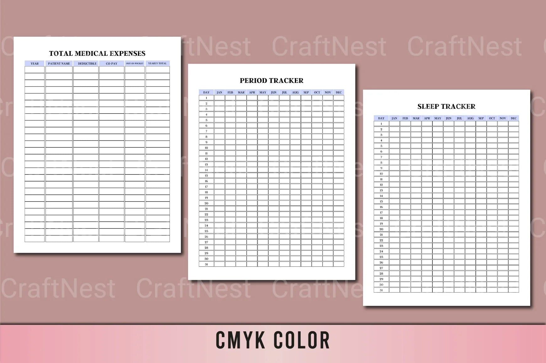 Medical Planner Template - CraftNest - Digital Crafting and Art