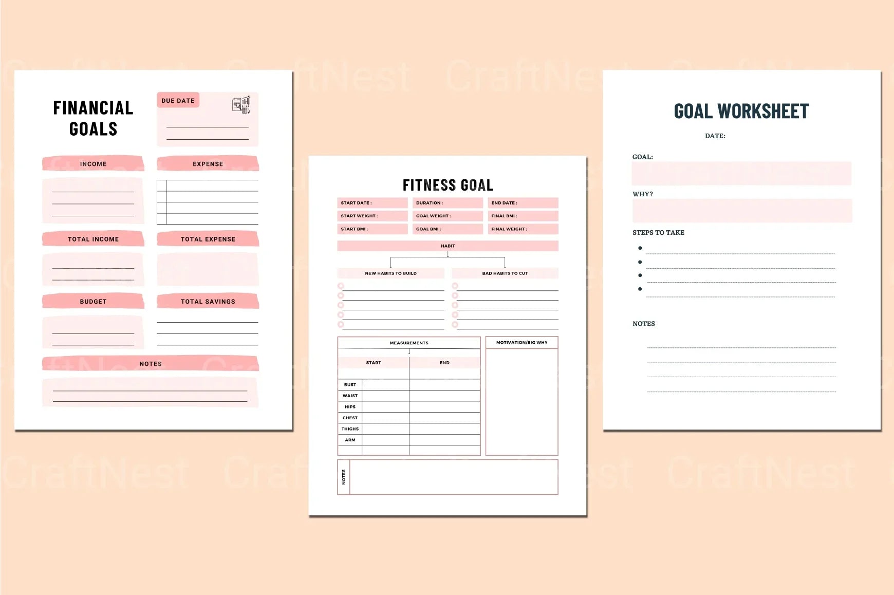 Goal Planning Workbook for Success - CraftNest - Digital Crafting and Art