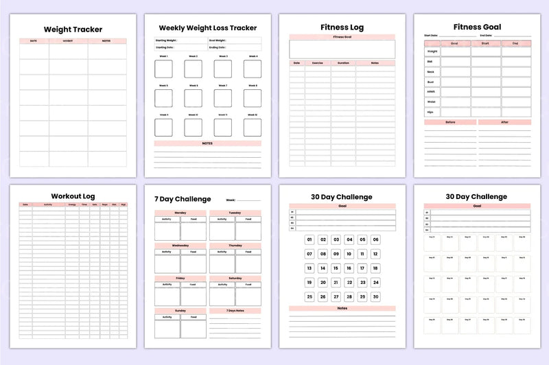 Weight Loss Planner for Effective Results - CraftNest - Digital Crafting and Art