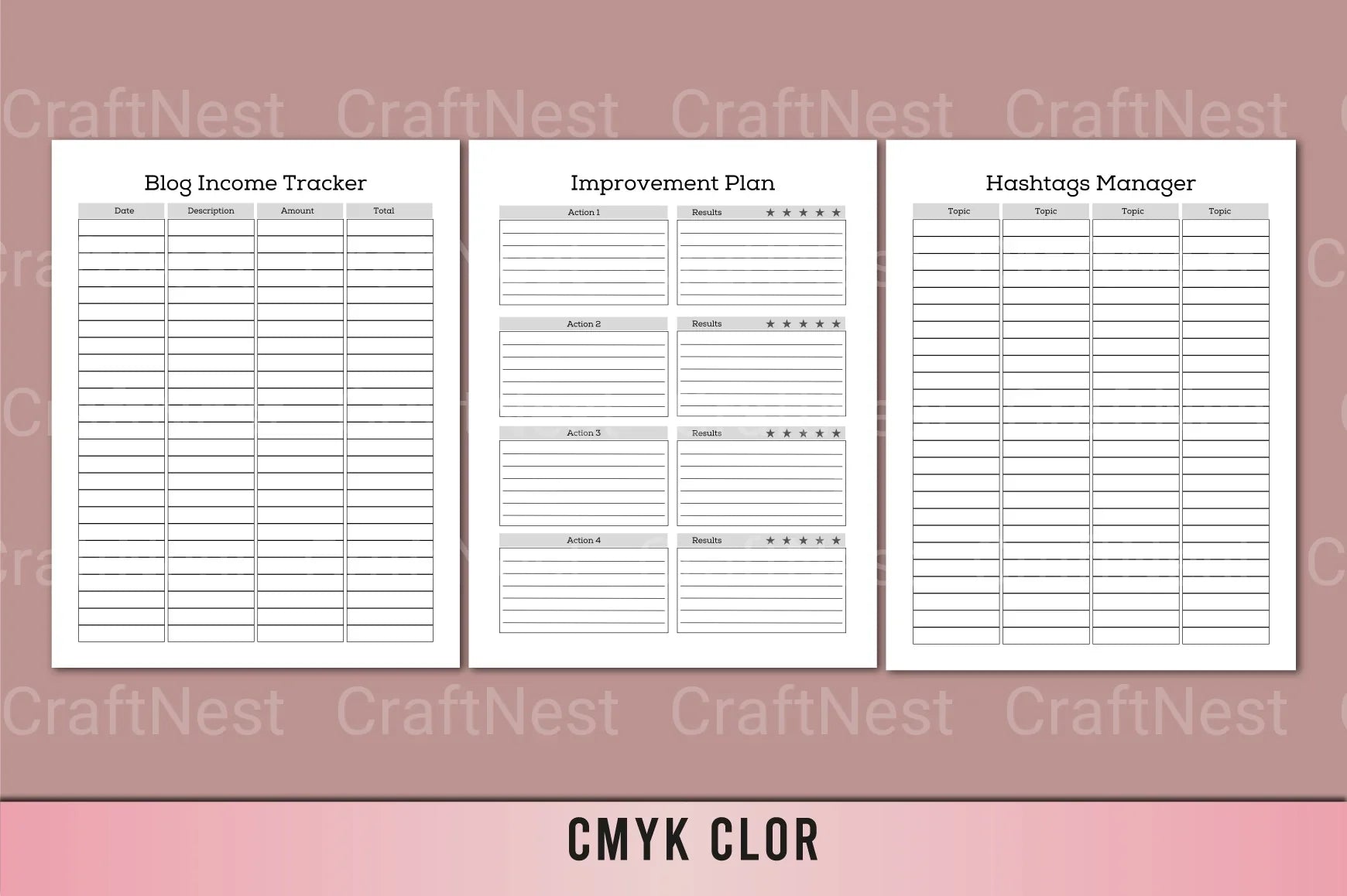 Social Media Planner Template - CraftNest - Digital Crafting and Art