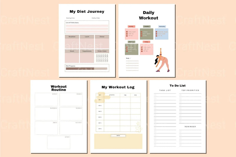 Weight Loss Self-Care Planner - CraftNest - Digital Crafting and Art