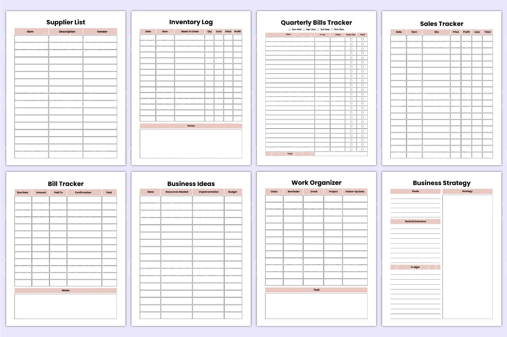 Side Hustle Planner for Entrepreneurs - CraftNest - Digital Crafting and Art