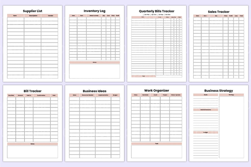 Side Hustle Planner for Entrepreneurs - CraftNest - Digital Crafting and Art