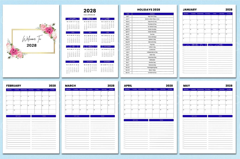 Monthly Agenda Planner - CraftNest - Digital Crafting and Art