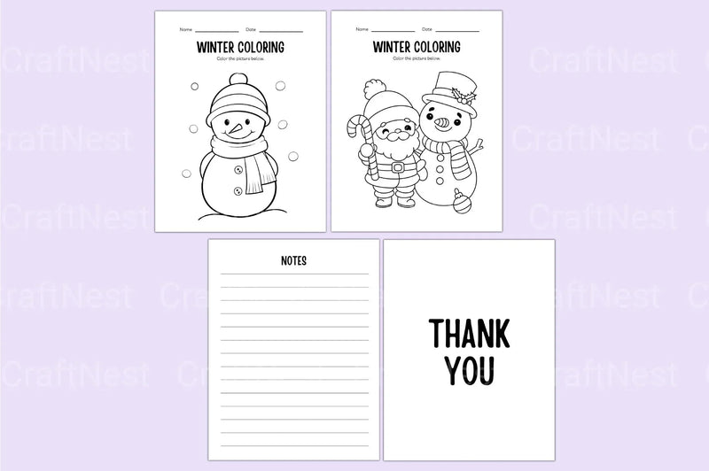 Kindergarten Winter Workbook Activities - CraftNest - Digital Crafting and Art