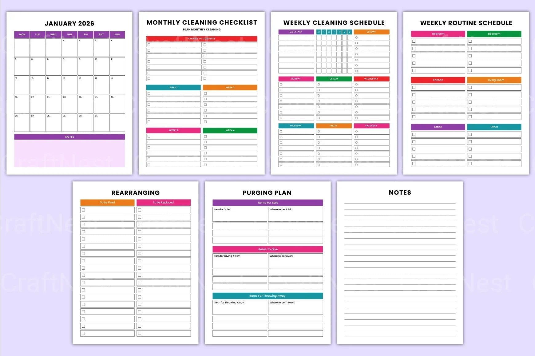 Decluttering and Cleaning Organizer - CraftNest - Digital Crafting and Art