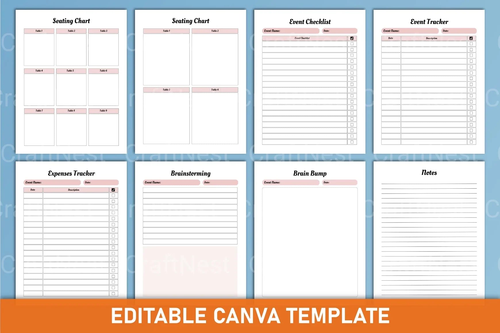 Party Event Planner Canva Template - CraftNest - Digital Crafting and Art
