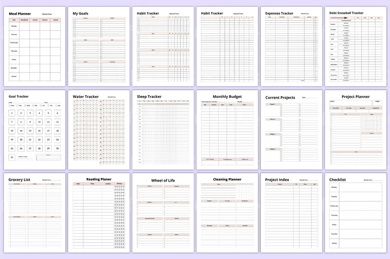 Ultimate Planner Sheets for Organization and Productivity - CraftNest - Digital Crafting and Art