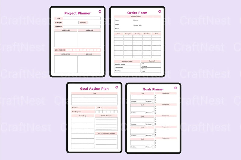 Side Hustle Planner for Entrepreneurs - CraftNest - Digital Crafting and Art