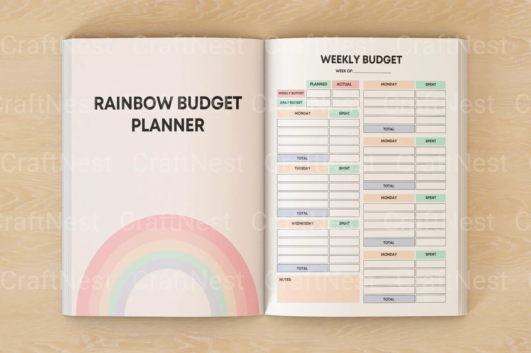 Rainbow Budget Planner for Effective Financial Management - CraftNest - Digital Crafting and Art