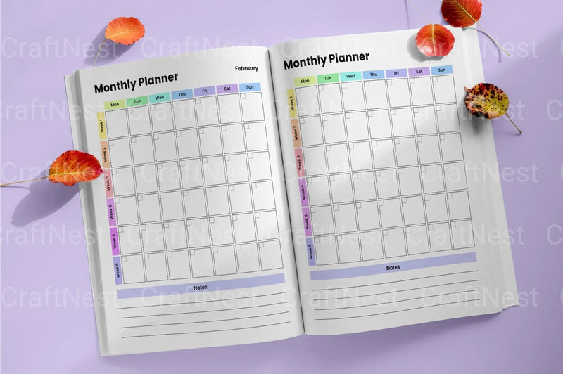 Rainbow Undated Planner for Daily Organization - CraftNest - Digital Crafting and Art