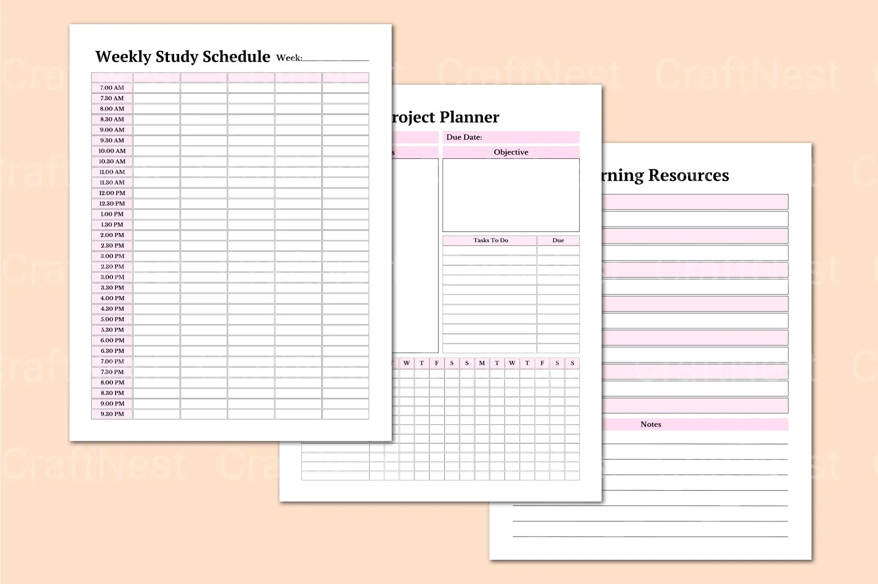 College Student Planner for Effective Organization - CraftNest - Digital Crafting and Art