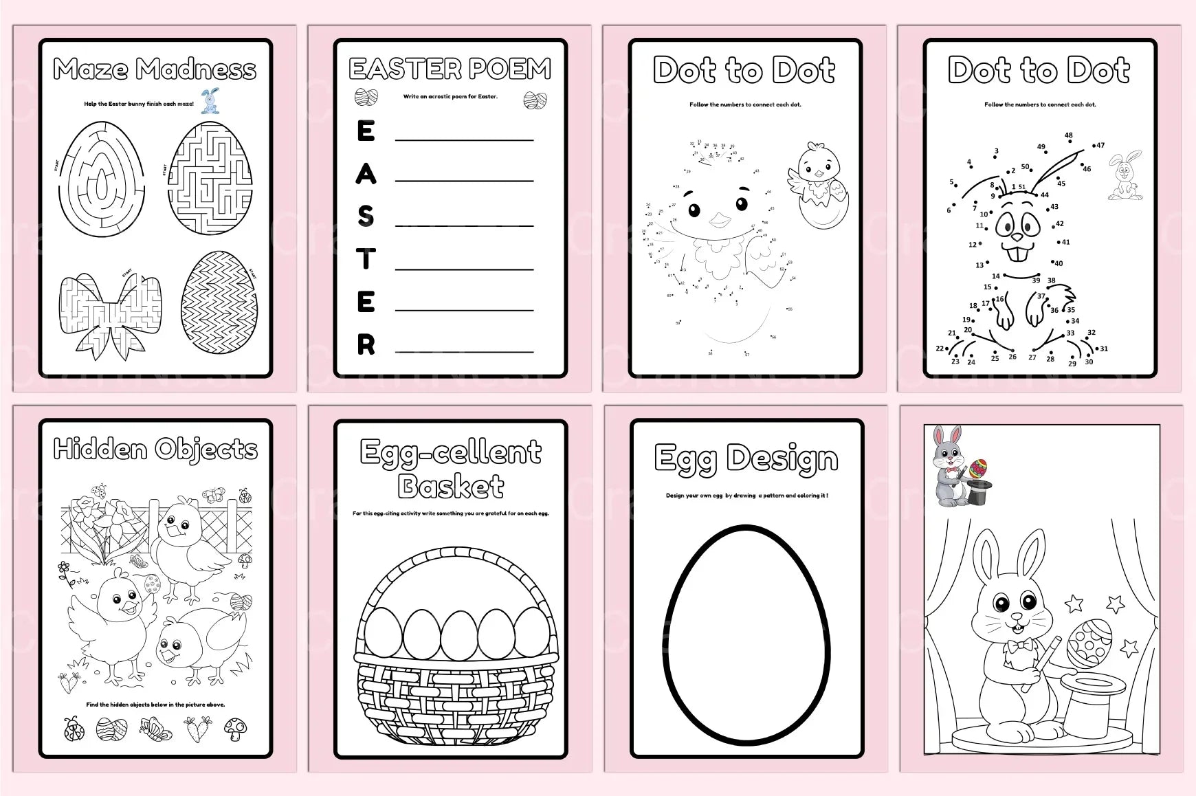 Easter Activity Coloring Book for Kids - CraftNest - Digital Crafting and Art