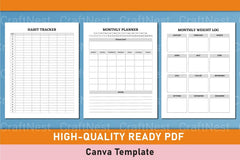 Customizable Fitness Planner Canva Template - CraftNest - Digital Crafting and Art