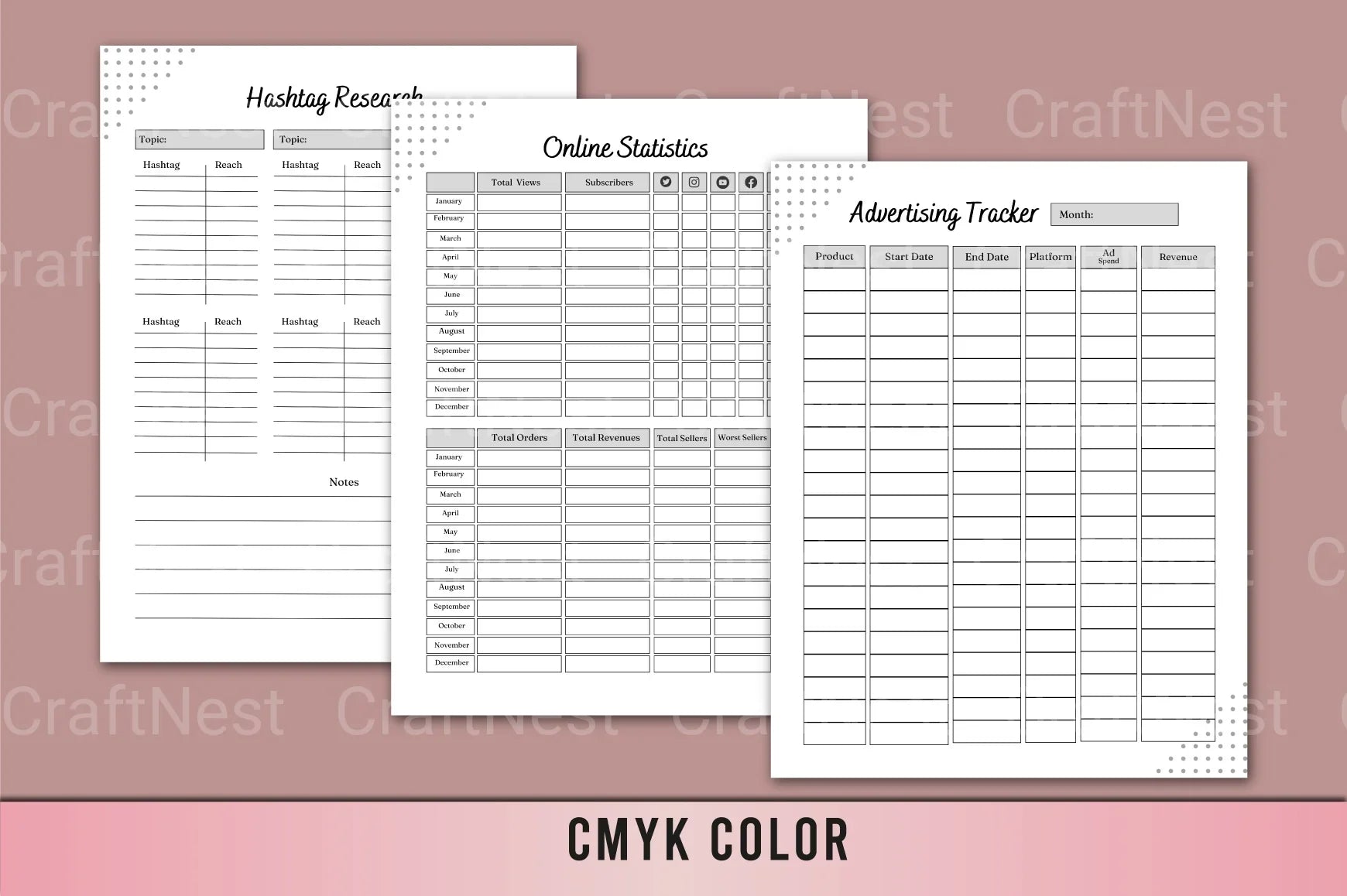 Small Business Planner Template - CraftNest - Digital Crafting and Art